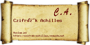 Czifrák Achilles névjegykártya